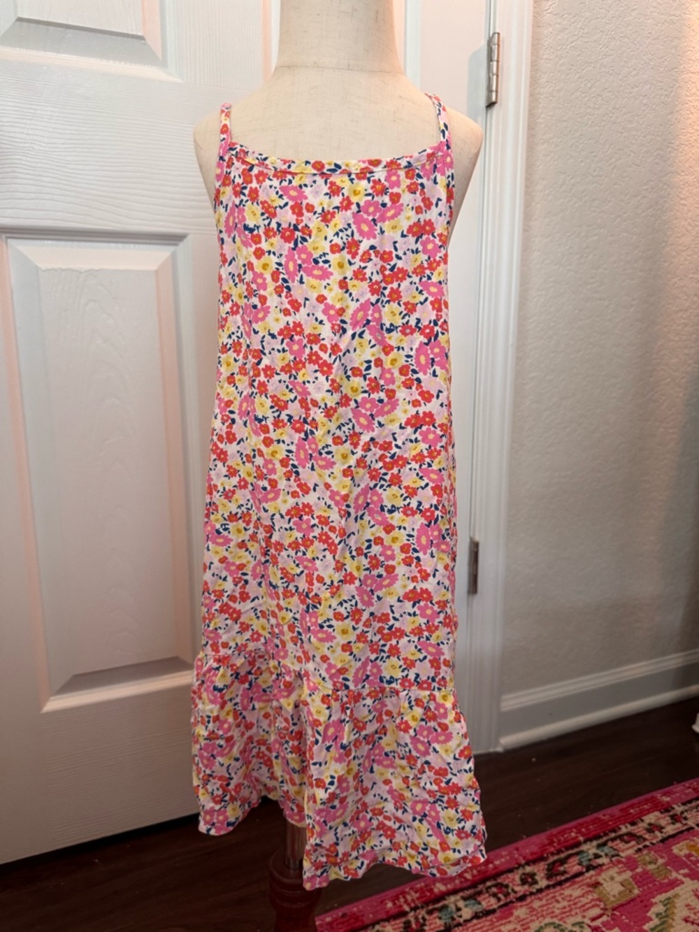 Old Navy Pink Floral Spaghetti-Strap Sundress size 6-7